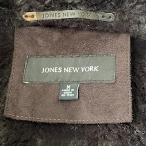 Jones New York faux suede and fur hooded jacket size Medium - Picture 12 of 15